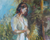 WOMAN TENDING HER GARDEN
