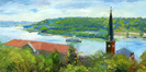 cincinnati view of ohio river oil painting