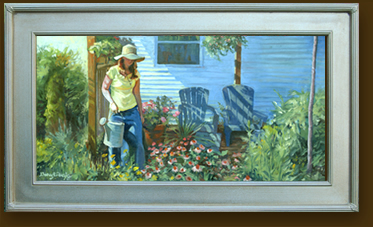 watering oil painting july 2007