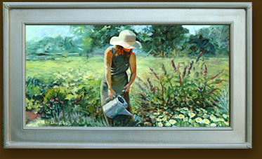 watering oil painting july 2007