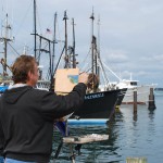 hamptons urig painting lobster boats