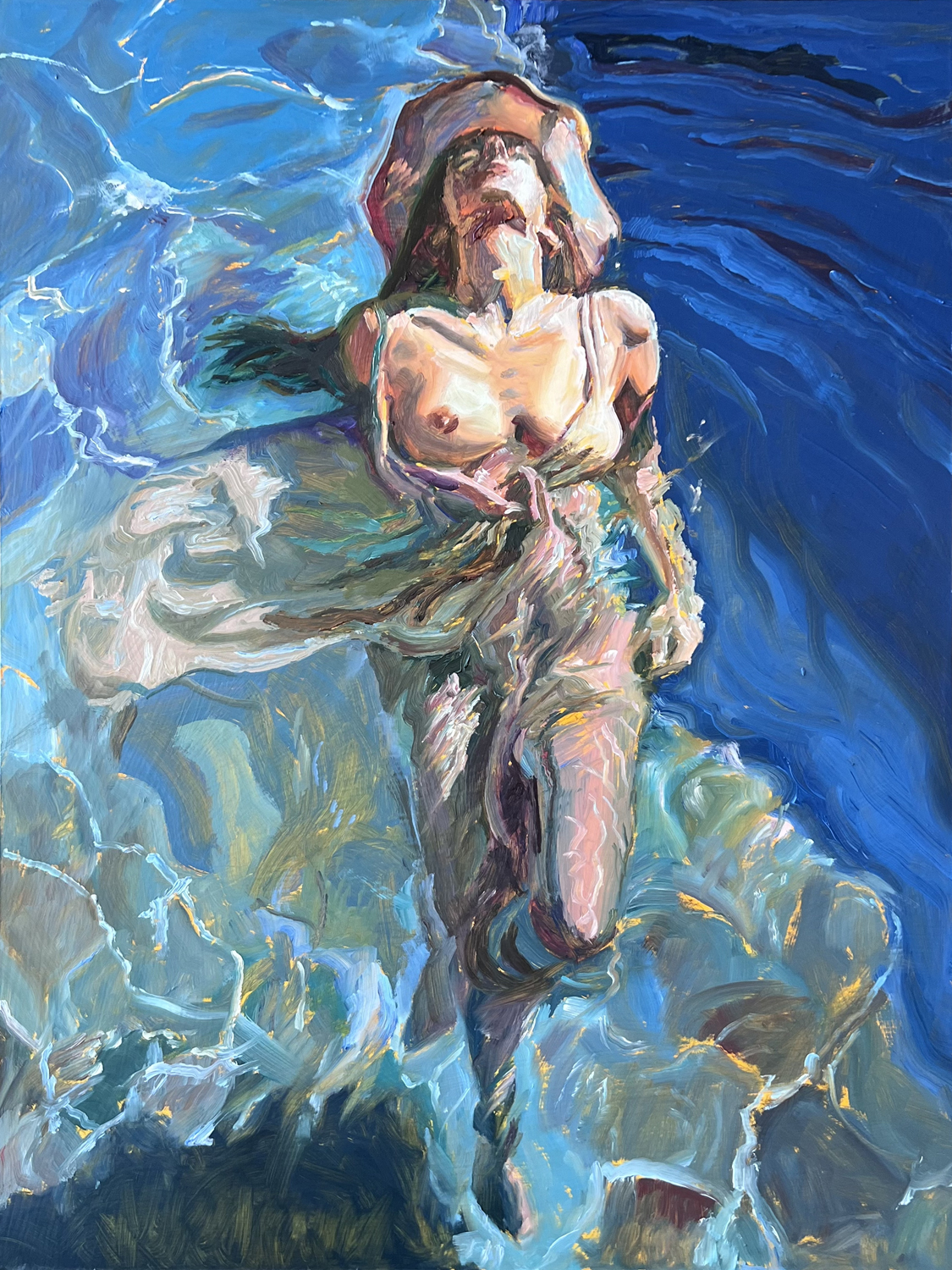 a painting of a group of people in hats